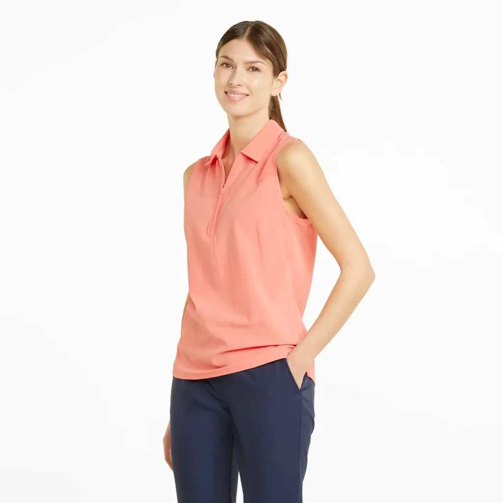 New WOmen's Puma Harding Sleeveless Golf Top - Cranation Pink Size M MSP$60