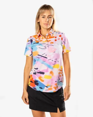 New Women's Sunday Swagger Monet Short Sleeve Golf Polo