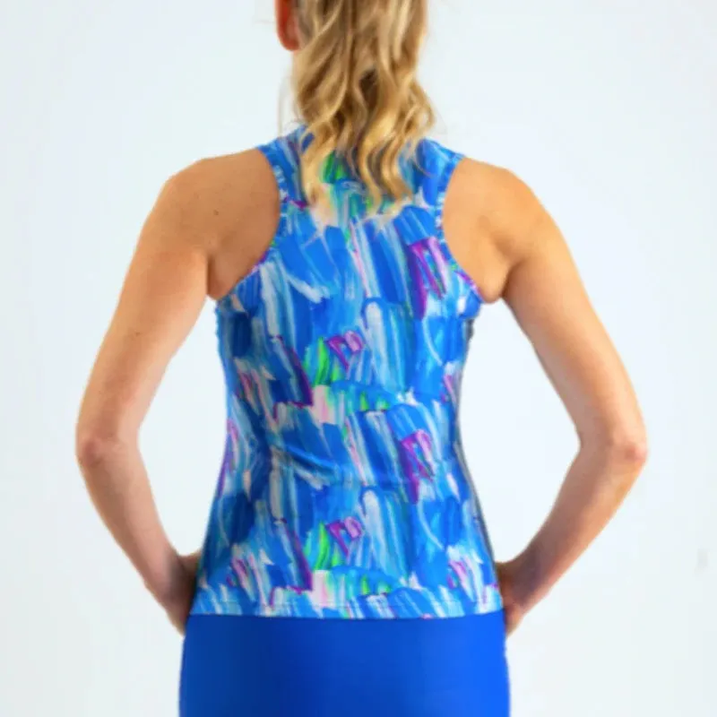 New Women's Tzu Tzu Bella Brushstrokes Sleeveless Golf Top Size XS MSP$89