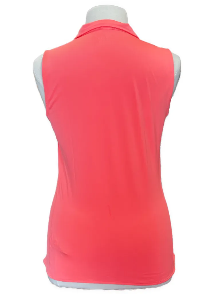 New Women's Vineyard Vines Sleeveless Golf Polo - Papaya Passion Size L