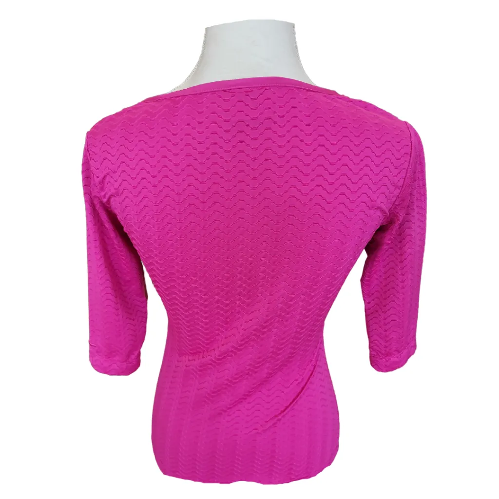 Nike Golf Hot Pink Quarter Sleeve Textured Top Size S