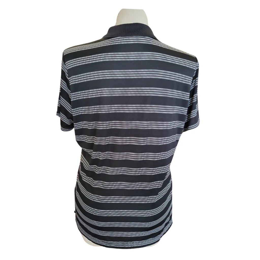 Nike Golf Women's Black w/White Stripes 5 Button Short Sleeve Polo Size XXL MSP$55