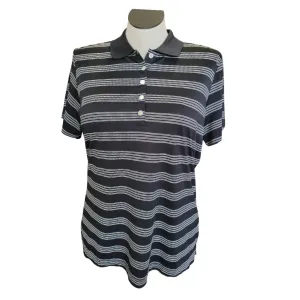 Nike Golf Women's Black w/White Stripes 5 Button Short Sleeve Polo Size XXL MSP$55