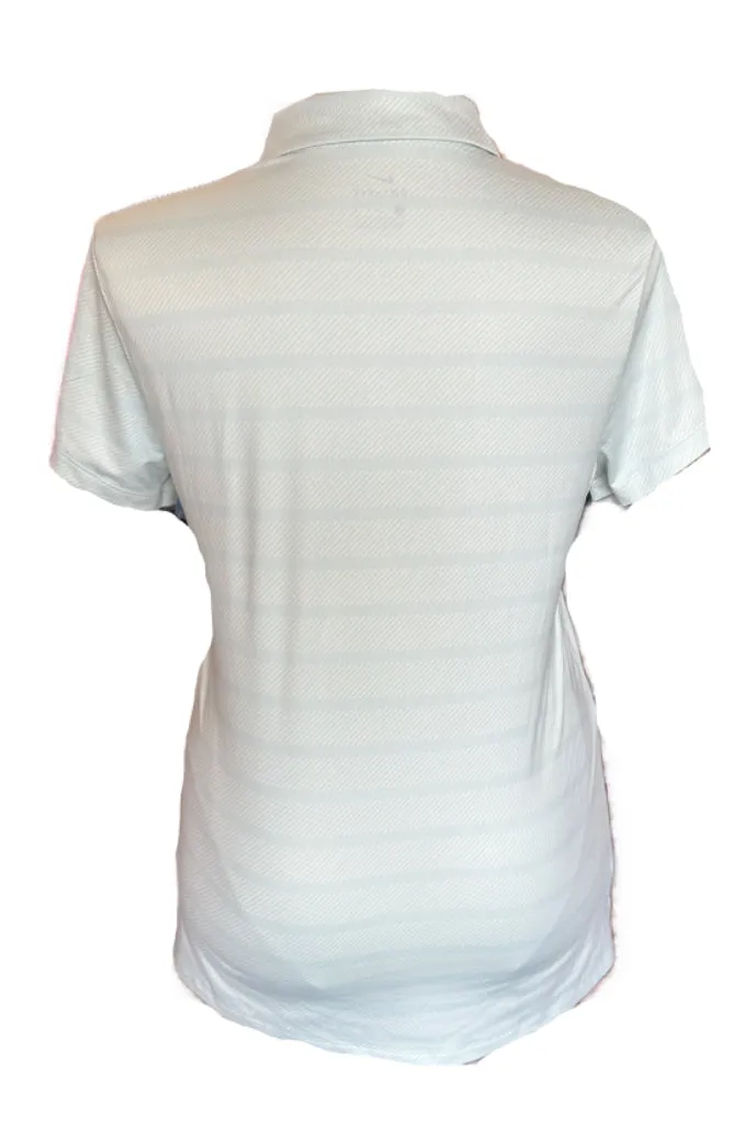 Nike Women's Mint Green Striped Short Sleeve Golf Polo Size L MSP$65