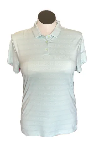 Nike Women's Mint Green Striped Short Sleeve Golf Polo Size L MSP$65