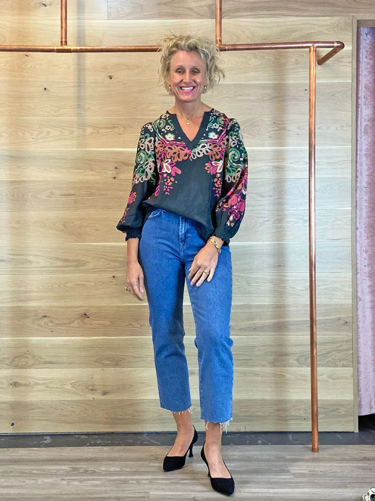 Odd Molly Anita Blouse Deep Asphalt