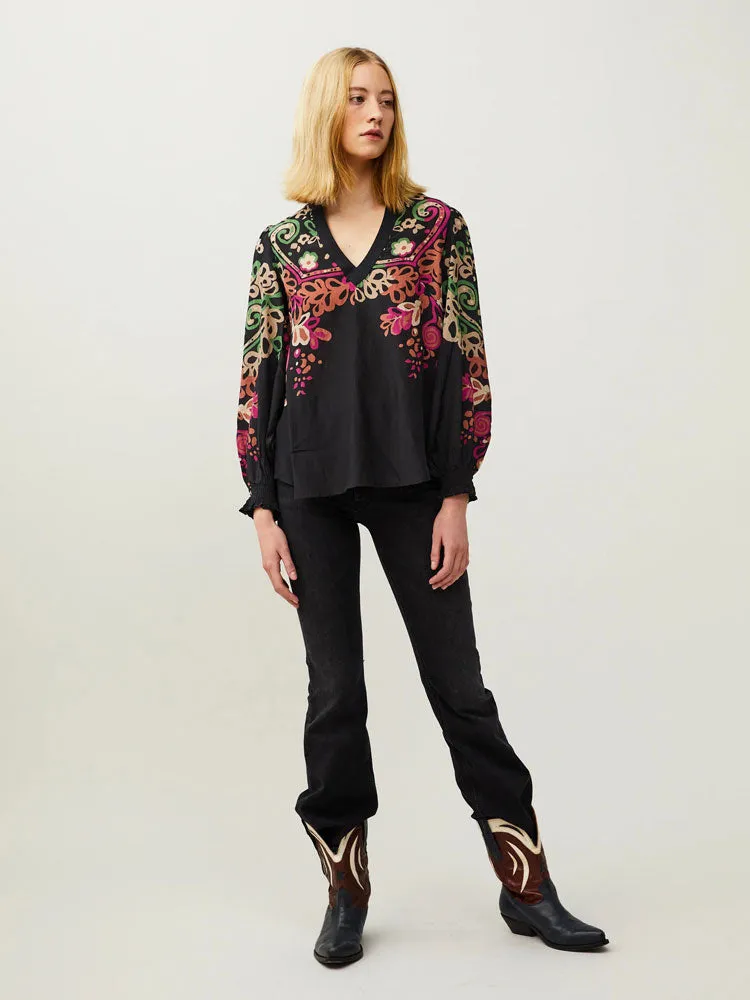 Odd Molly Anita Blouse Deep Asphalt