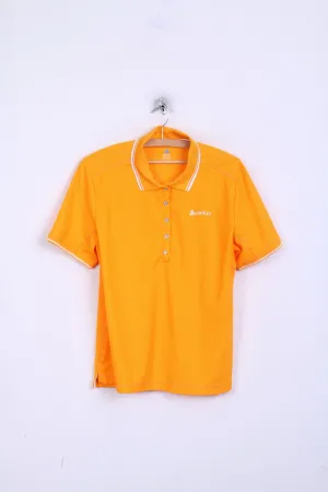 ODLO Womens XL Polo Shirt Orange Sport Buttons