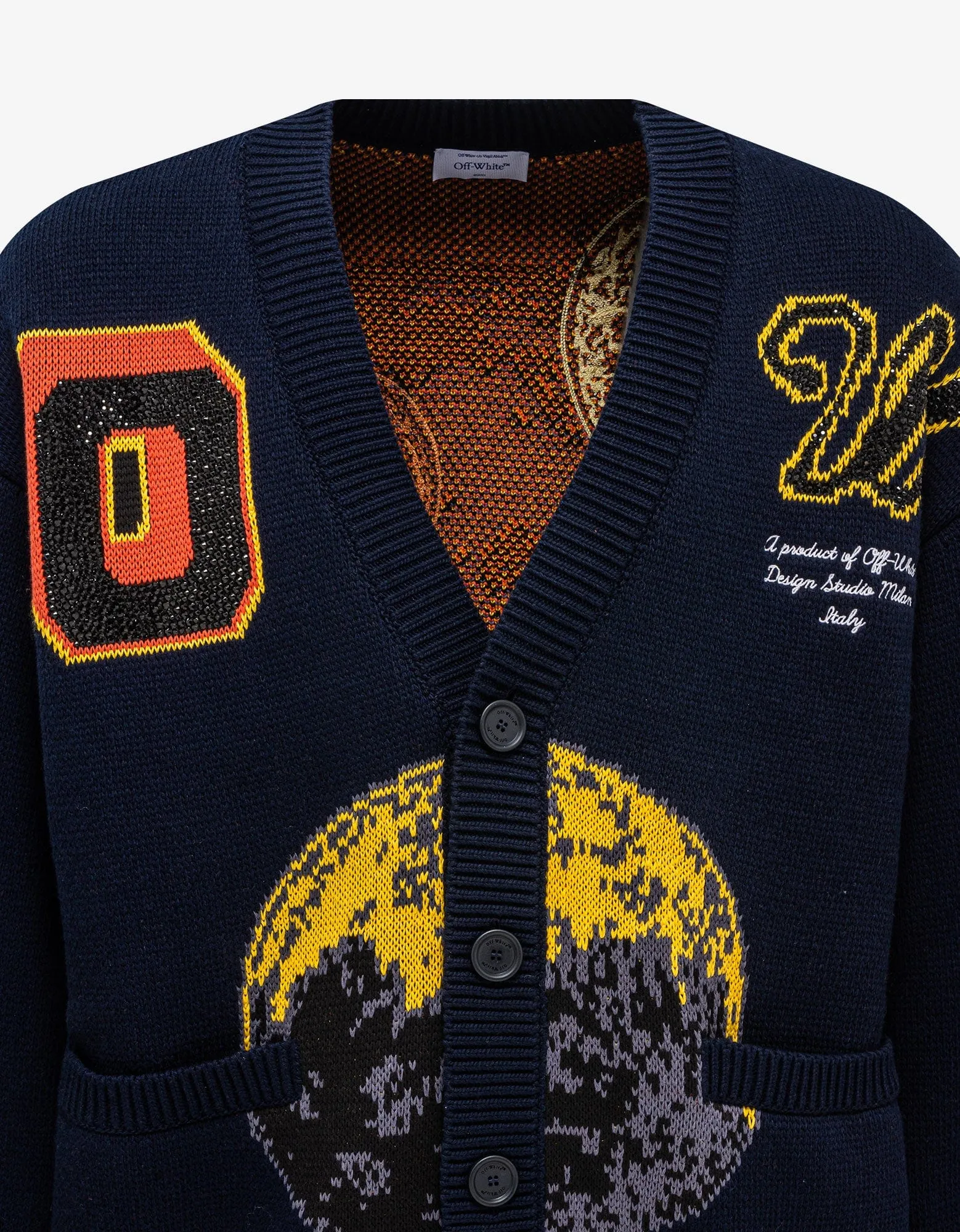 Off-White Blue Moon Phase Varsity Cardigan