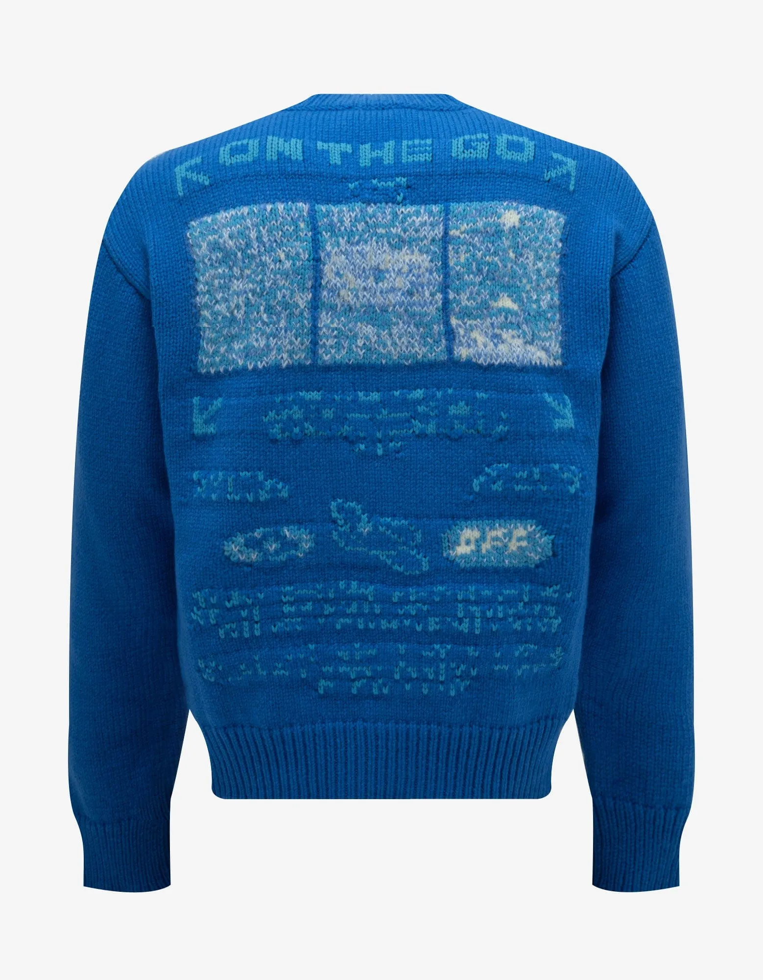 Off-White Blue On The Go Moon Chunky Sweater