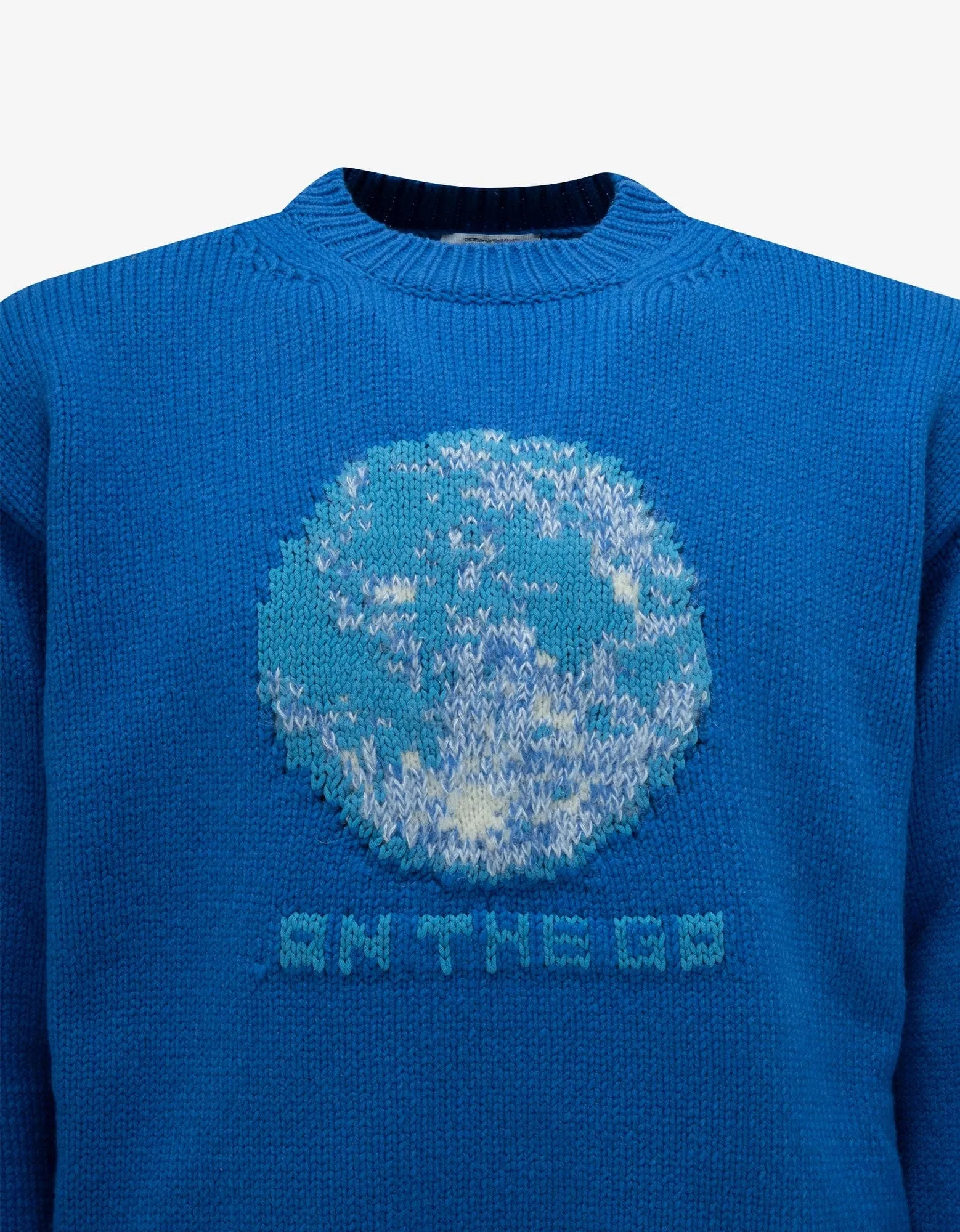 Off-White Blue On The Go Moon Chunky Sweater
