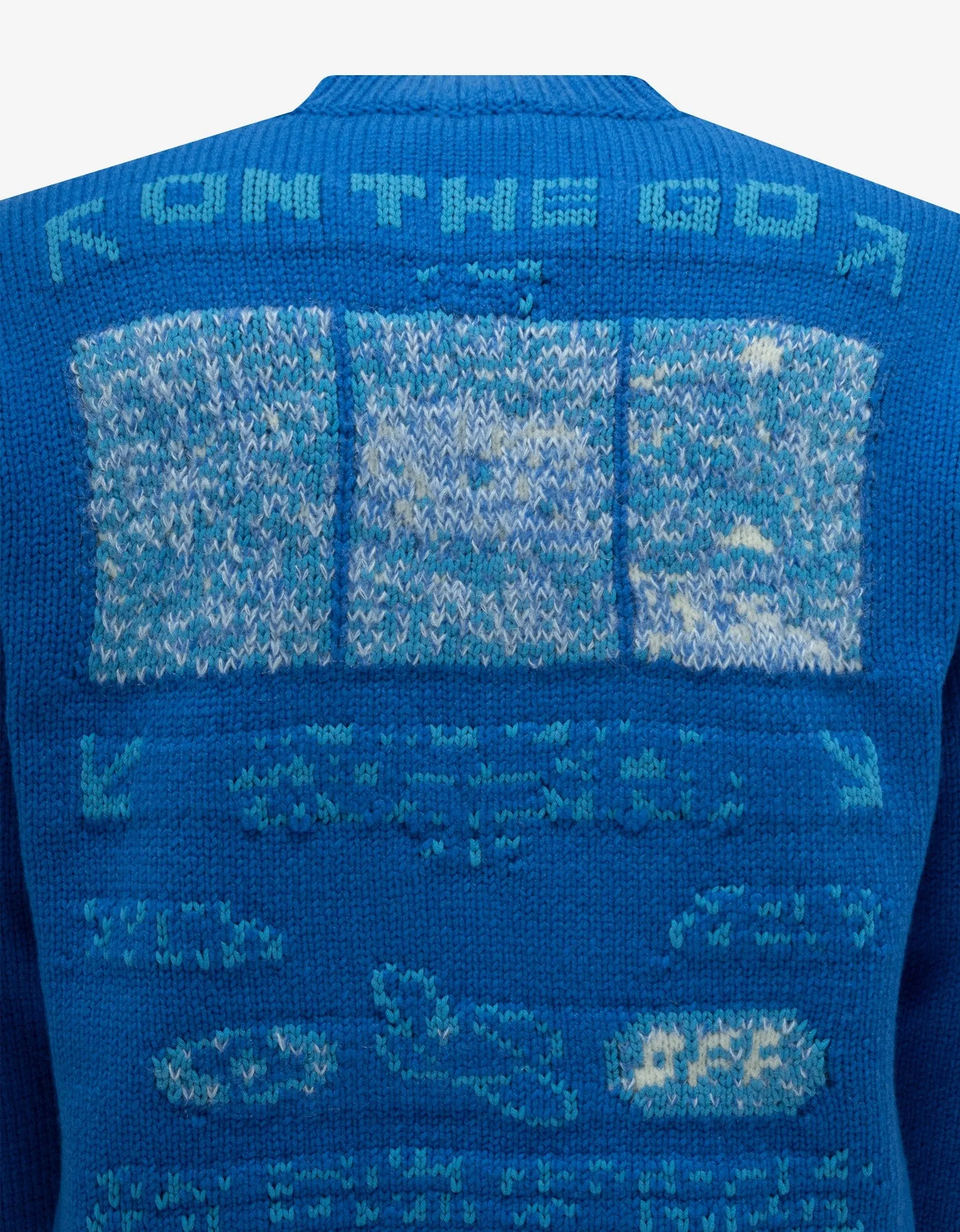 Off-White Blue On The Go Moon Chunky Sweater