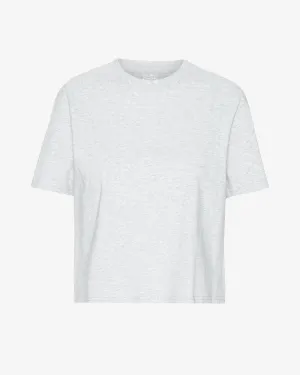 Organic Boxy Crop Tee - Snow Melange