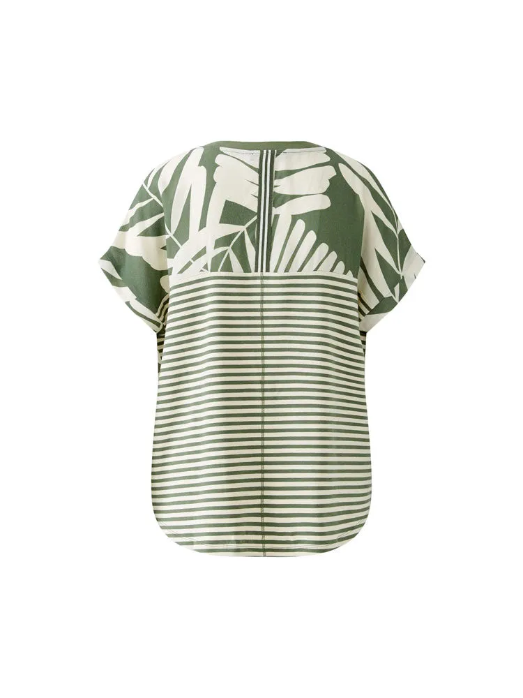 Oui Blouse Khaki & Stone