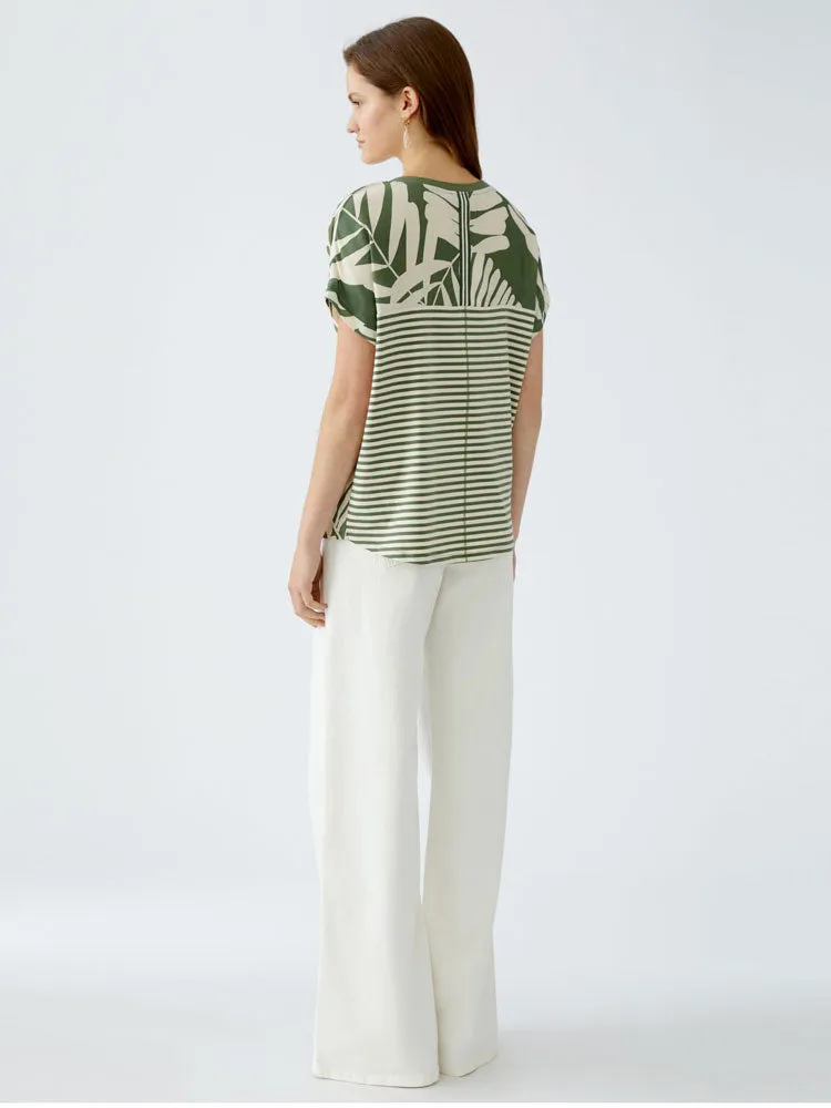 Oui Blouse Khaki & Stone