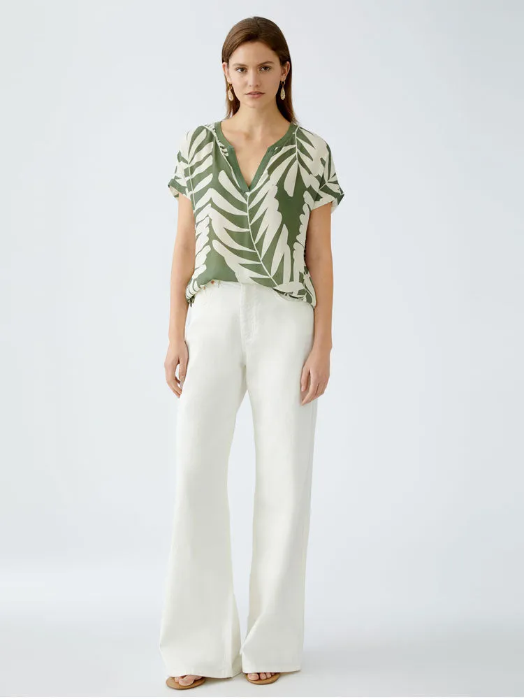 Oui Blouse Khaki & Stone
