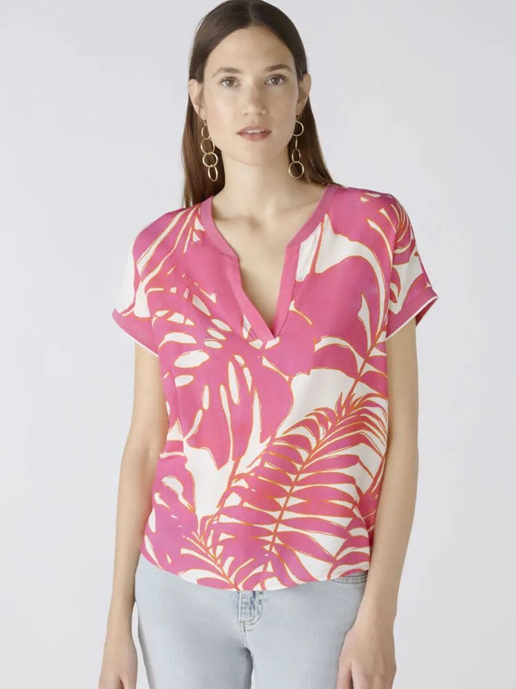 Oui Blouse Shirt Pink & White
