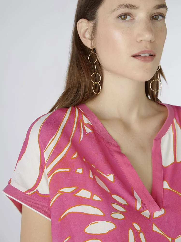 Oui Blouse Shirt Pink & White