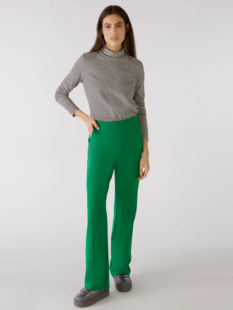 Oui Funnel Neck Striped Top Black & Off White