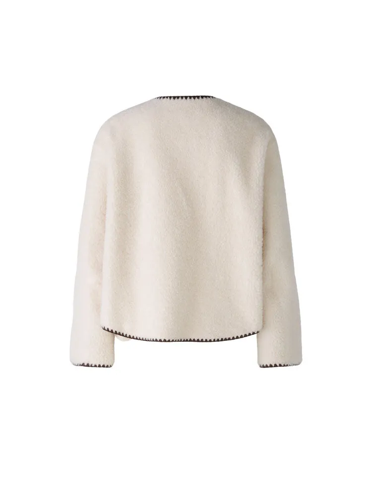 Oui Jacket Off White & Brown