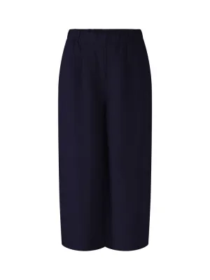 Oui Linen Trousers Dark Blue