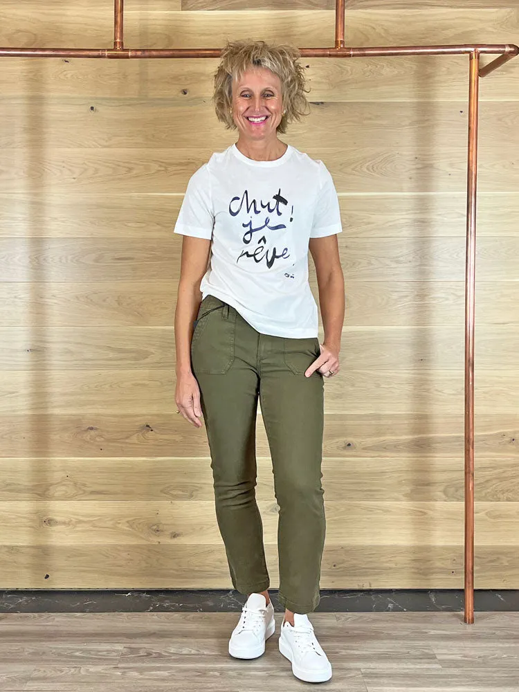 Oui Printed T-Shirt Cloud Dancer