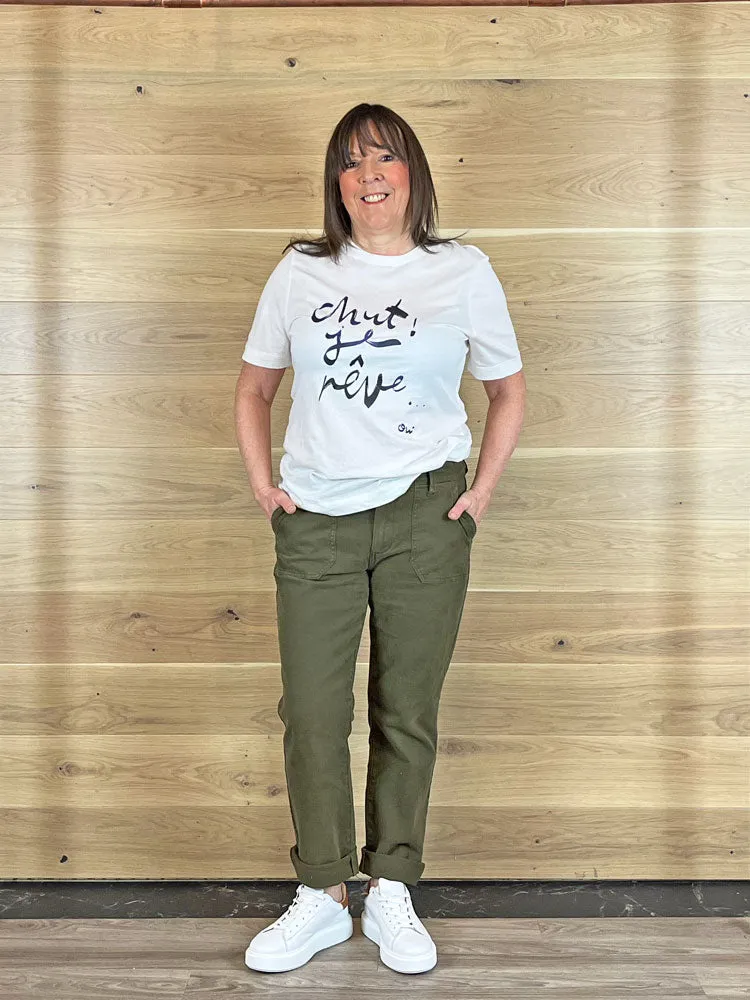 Oui Printed T-Shirt Cloud Dancer