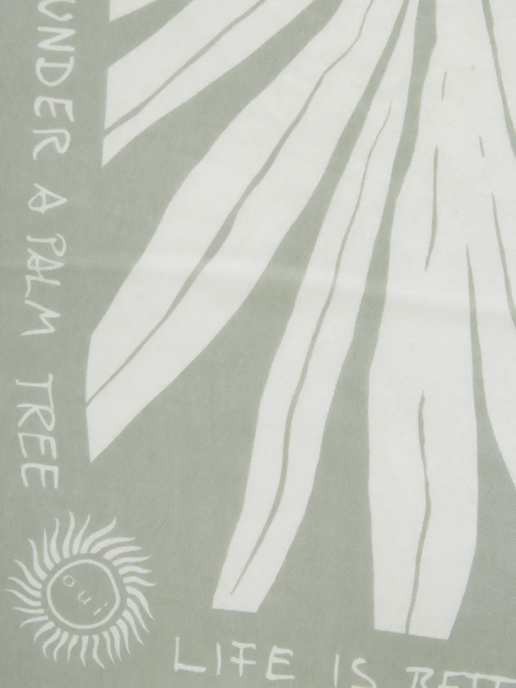 Oui Scarf Green & White