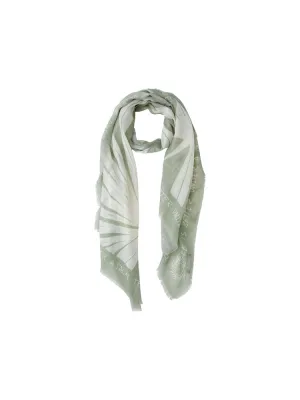 Oui Scarf Green & White