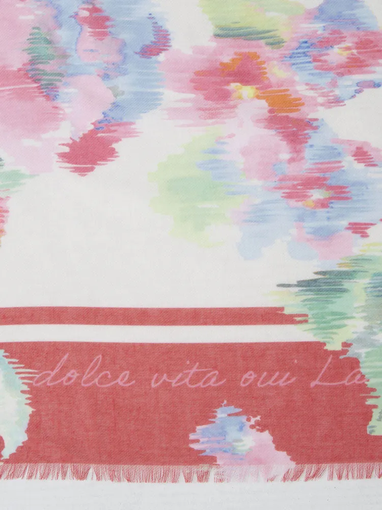 Oui Scarf Pink & Green