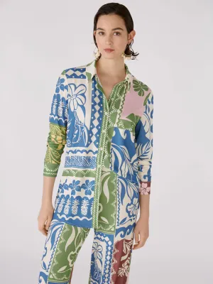 Oui Shirt Blue & Green