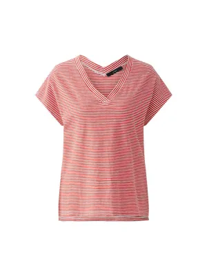 Oui Stripe T-Shirt Red & White