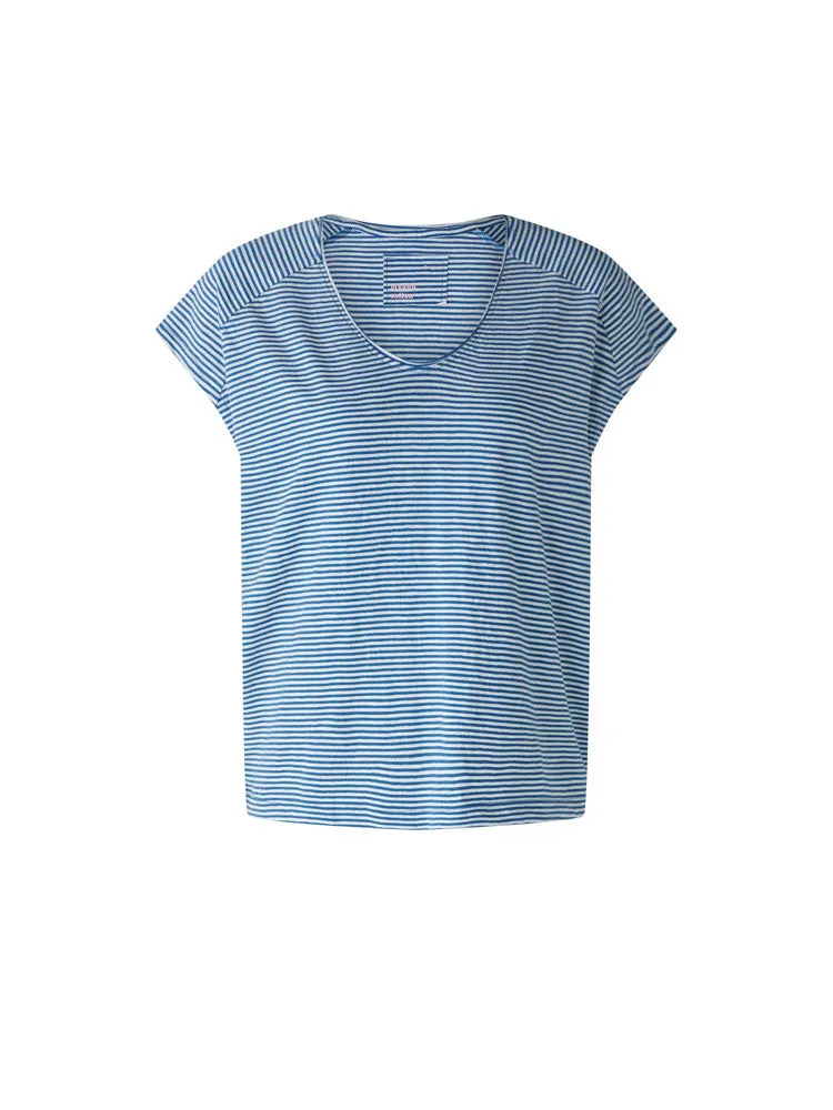 Oui Striped T-Shirt Blue & White