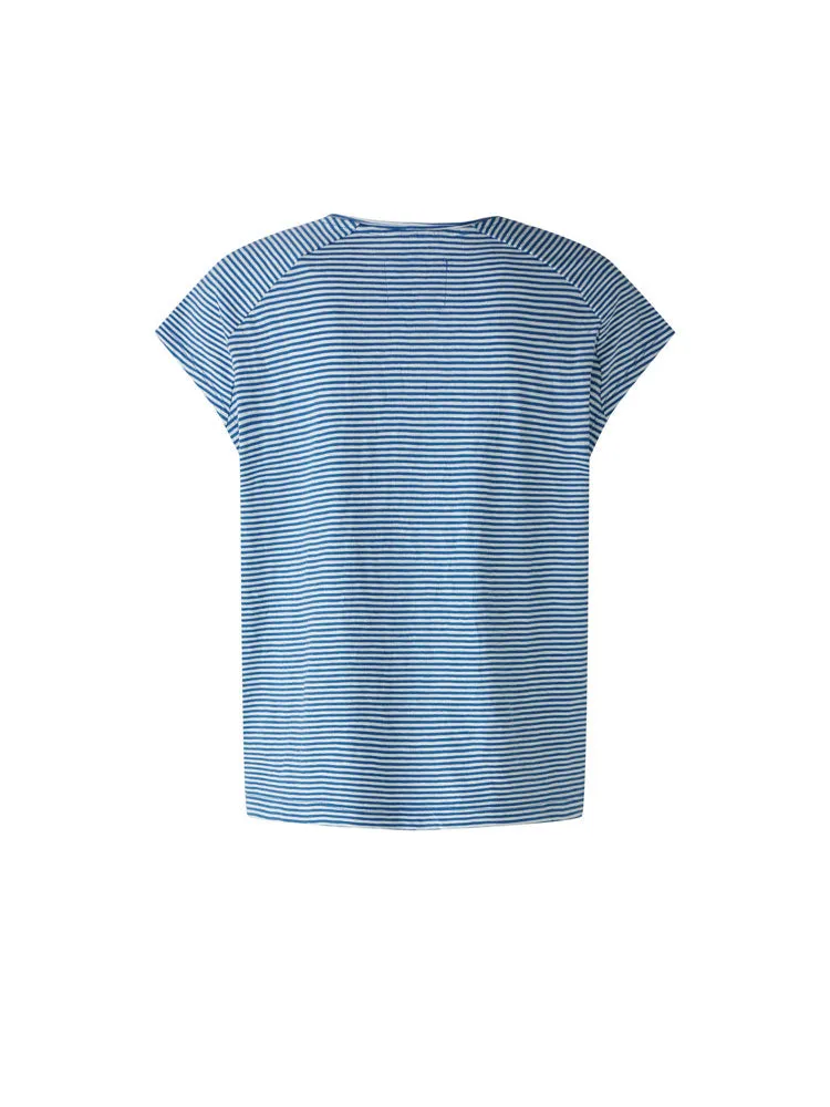 Oui Striped T-Shirt Blue & White