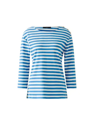 Oui Sunala T-Shirt Off White & Blue