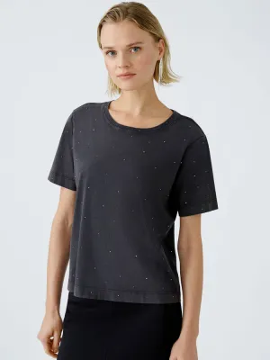 Oui T-Shirt Washed Out Black