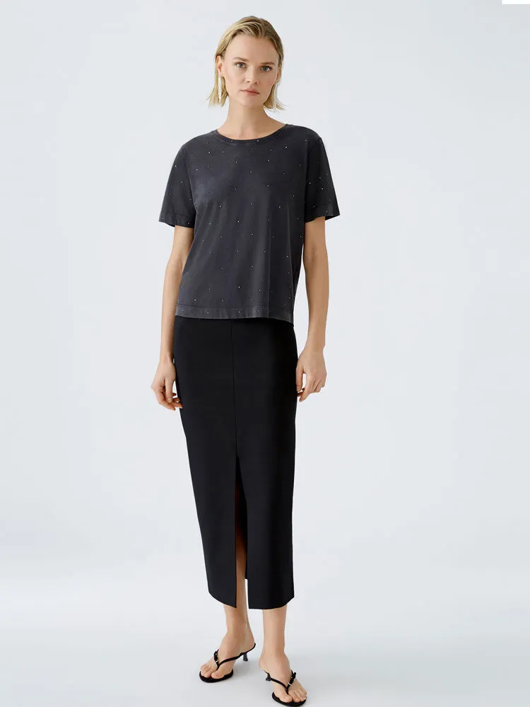 Oui T-Shirt Washed Out Black