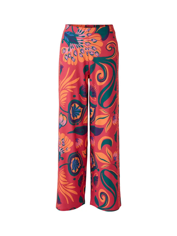 Oui Trousers Pink & Orange