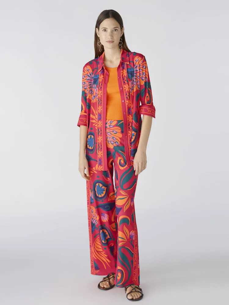 Oui Trousers Pink & Orange