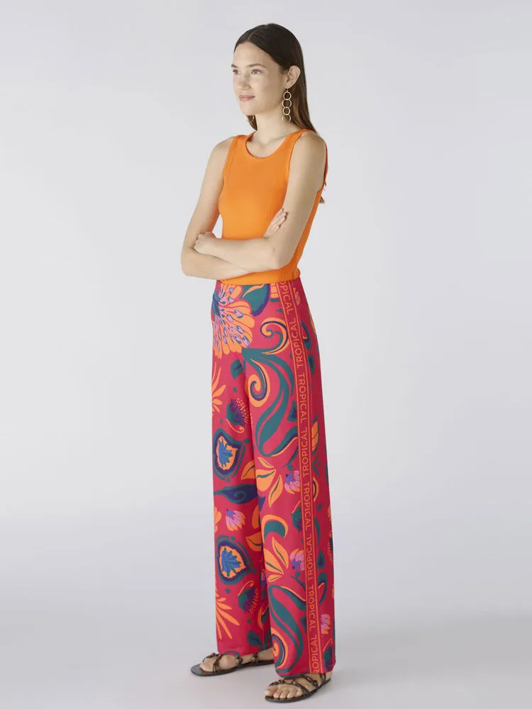 Oui Trousers Pink & Orange