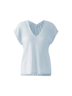 Oui V-Neck T-Shirt Powder Blue