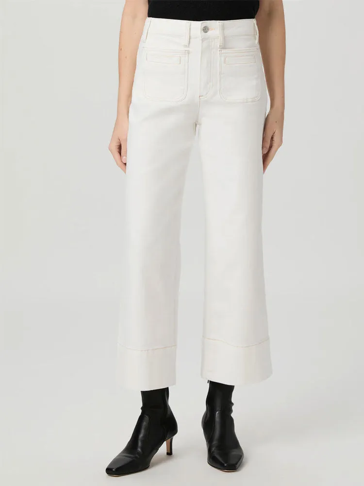 Paige Anessa Jeans with Vintage Patch Pockets Toasted Ecru