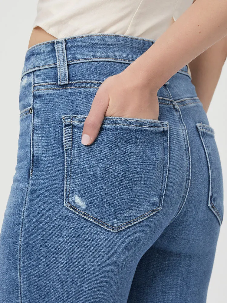 Paige Cindy Raw Hem Jeans Flamenco Distressed