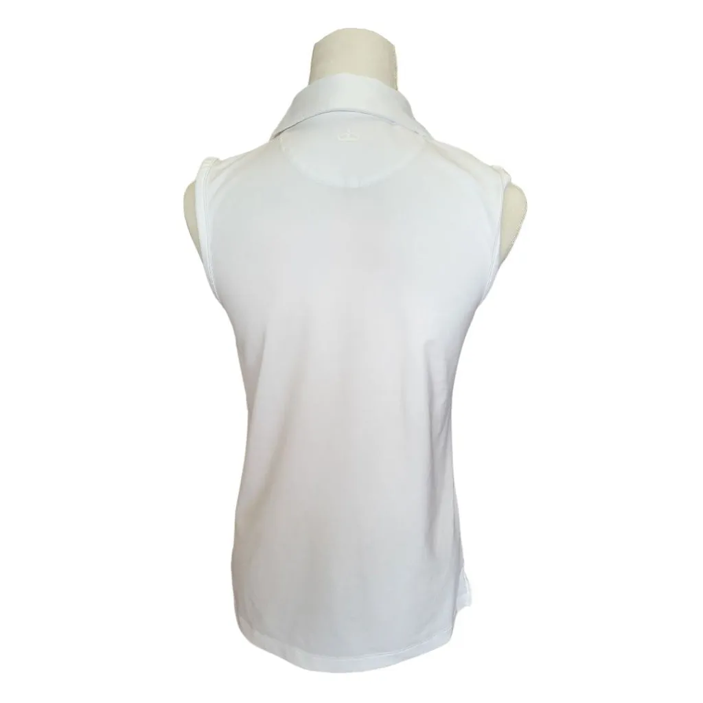 Peter Millar White Sleeveless Golf Polo w/logo Size M MSP$85