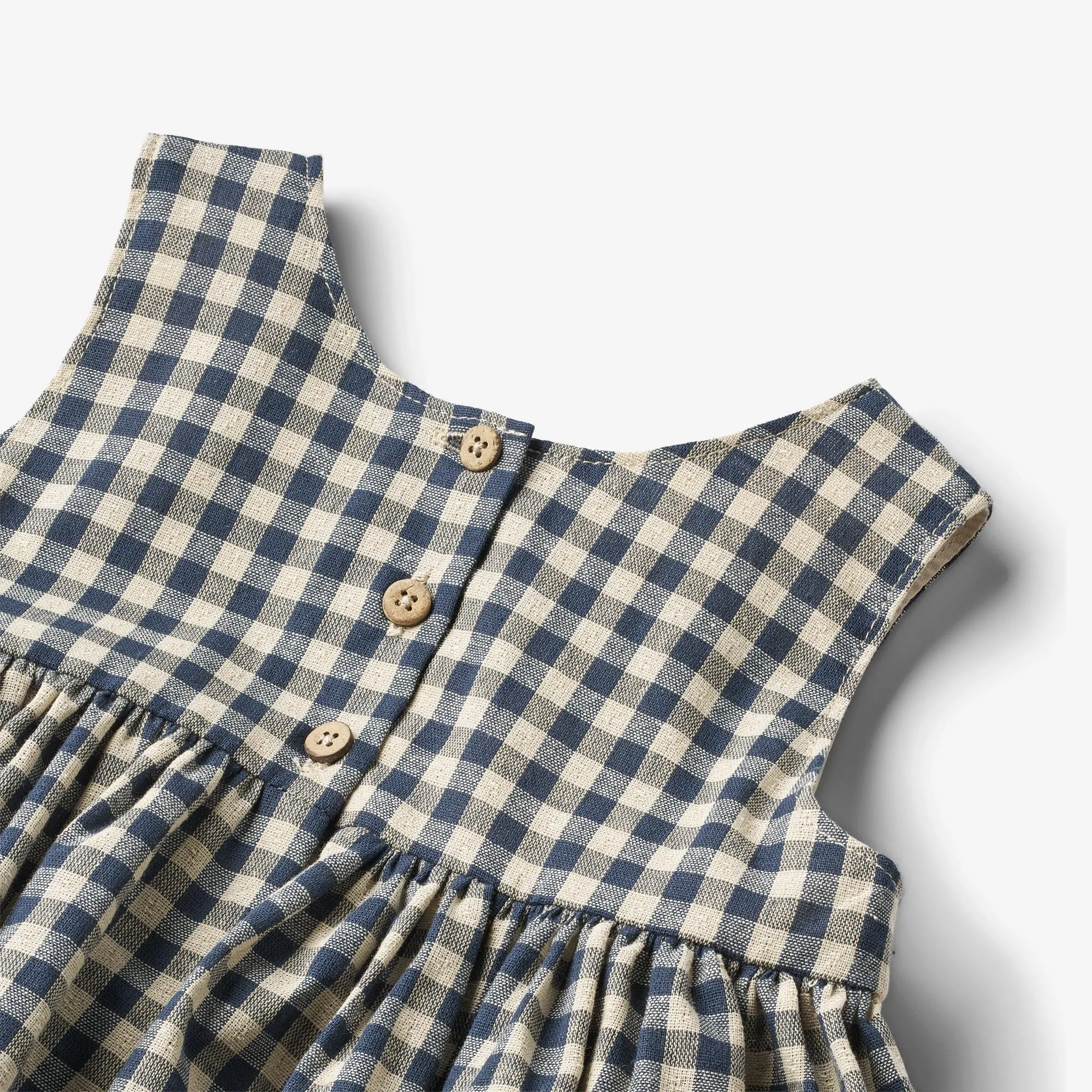 Pinafore Wrinkles Sienna - blue check Wheat