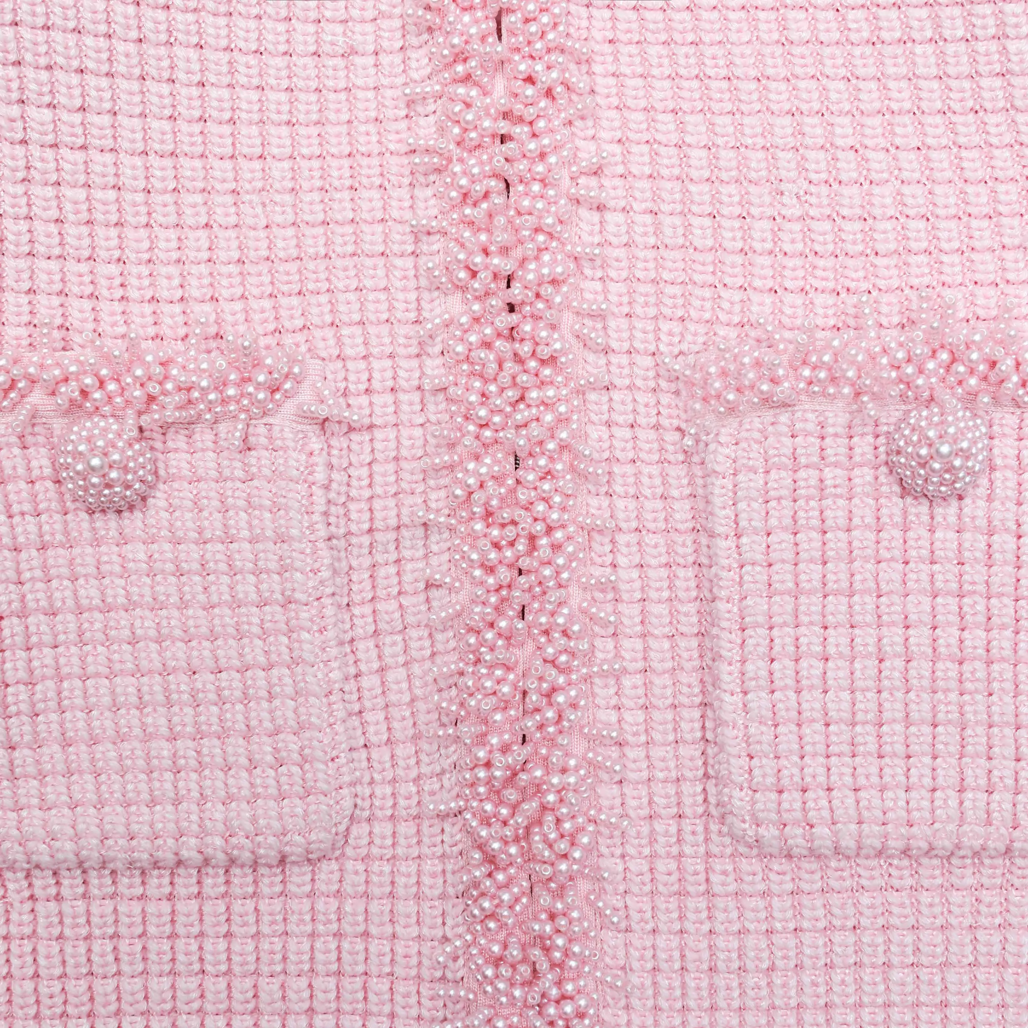 Pink Textured Knit Mini Dress Self Portrait