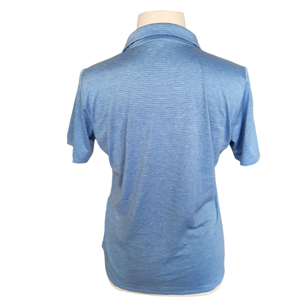 Port Authority Pale Blue Stripe V-Neck Polo Size XL