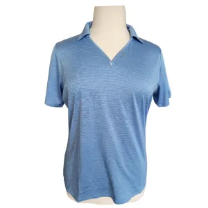 Port Authority Pale Blue Stripe V-Neck Polo Size XL