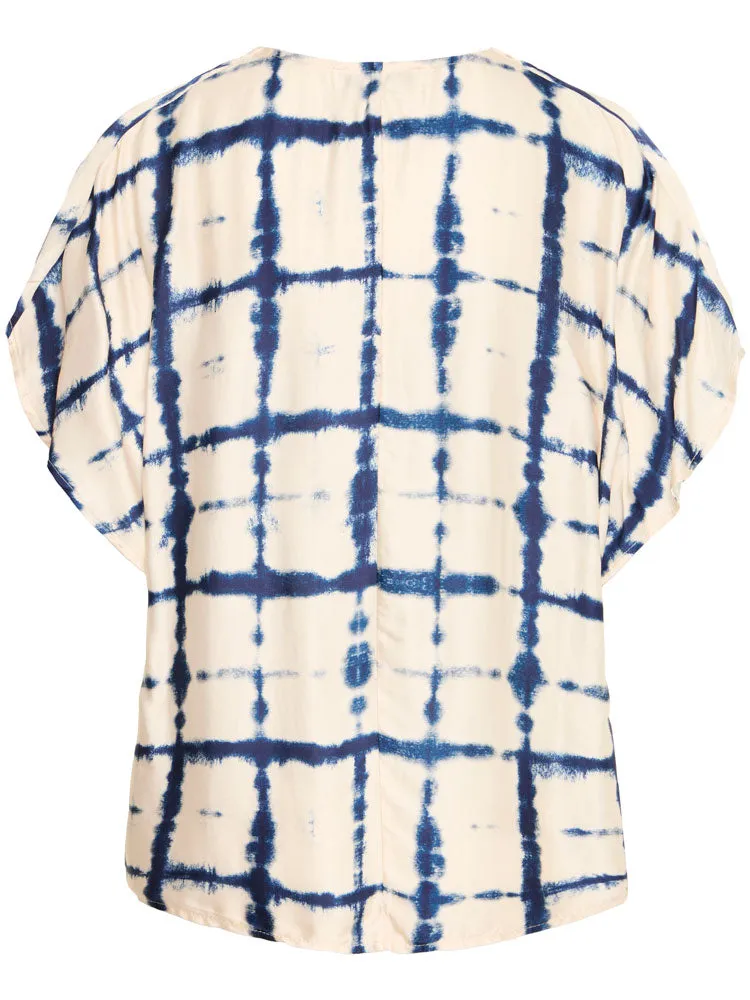 Pulz PzElani Blouse Off White & Navy