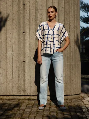 Pulz PzElani Blouse Off White & Navy